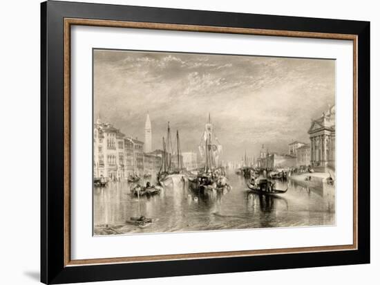 The Grand Canal, Venice, Engraved by William Miller (1796-1882) 1838-52 (Engraving)-J. M. W. Turner-Framed Giclee Print