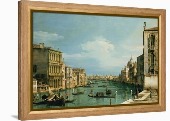 The Grand Canal Venice Looking East from the Campo Di San Vio-Canaletto-Framed Premier Image Canvas