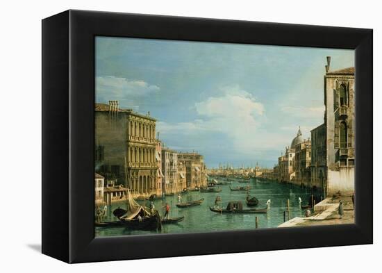 The Grand Canal Venice Looking East from the Campo Di San Vio-Canaletto-Framed Premier Image Canvas