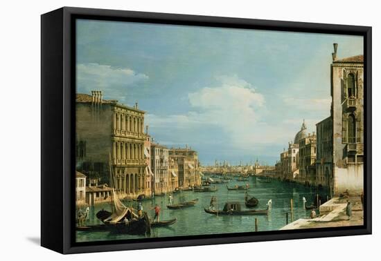 The Grand Canal Venice Looking East from the Campo Di San Vio-Canaletto-Framed Premier Image Canvas