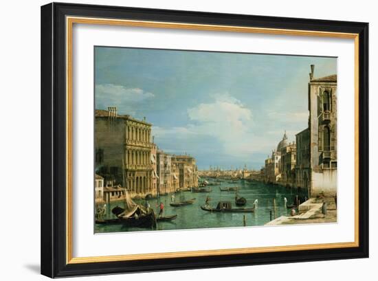 The Grand Canal Venice Looking East from the Campo Di San Vio-Canaletto-Framed Giclee Print