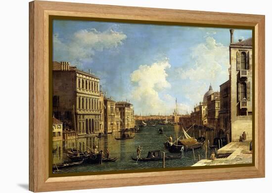 The Grand Canal, Venice, Looking East from the Campo Di San Vio-Canaletto-Framed Premier Image Canvas