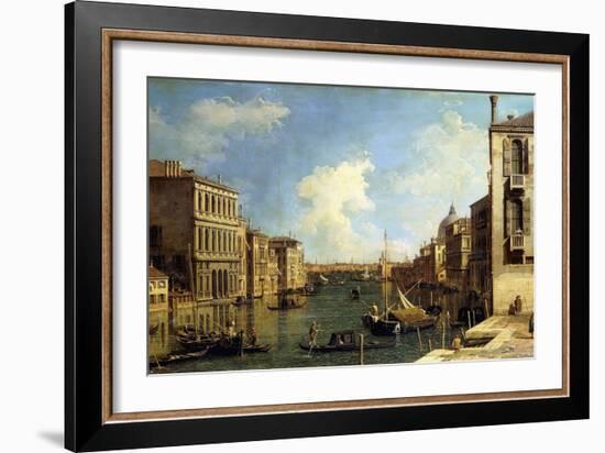 The Grand Canal, Venice, Looking East from the Campo Di San Vio-Canaletto-Framed Giclee Print