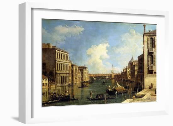 The Grand Canal, Venice, Looking East from the Campo Di San Vio-Canaletto-Framed Giclee Print