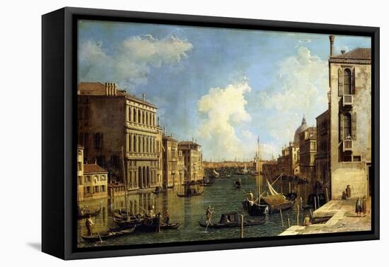 The Grand Canal, Venice, Looking East from the Campo Di San Vio-Canaletto-Framed Premier Image Canvas