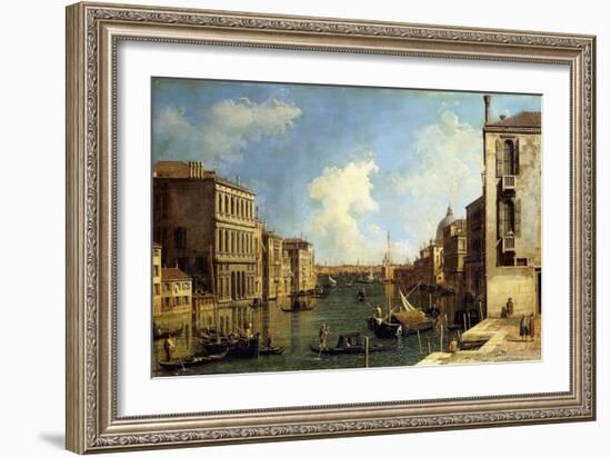 The Grand Canal, Venice, Looking East from the Campo Di San Vio-Canaletto-Framed Giclee Print
