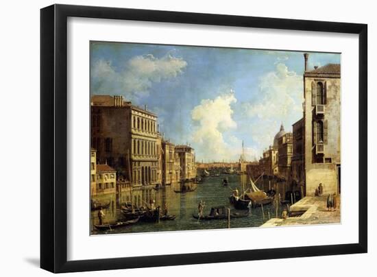 The Grand Canal, Venice, Looking East from the Campo Di San Vio-Canaletto-Framed Giclee Print