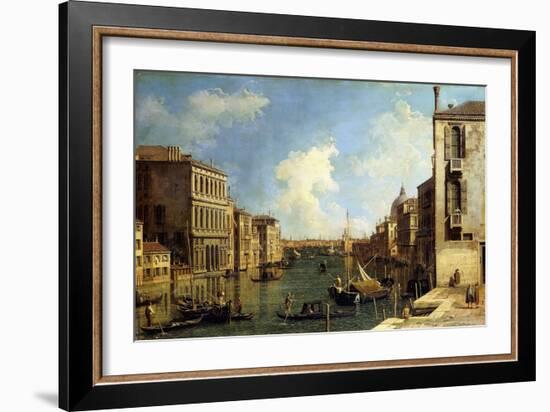 The Grand Canal, Venice, Looking East from the Campo Di San Vio-Canaletto-Framed Giclee Print