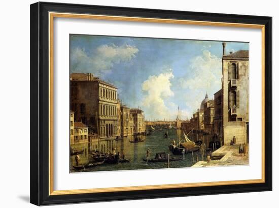 The Grand Canal, Venice, Looking East from the Campo Di San Vio-Canaletto-Framed Giclee Print