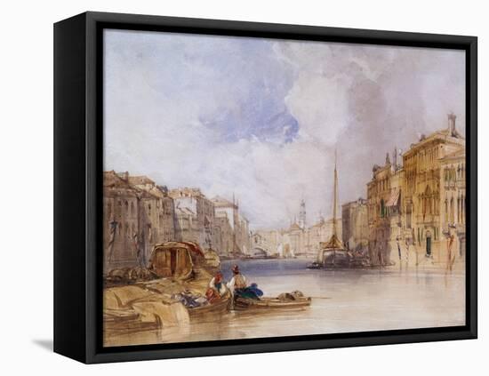 The Grand Canal, Venice watercolor and pencil on paper-William Callow-Framed Premier Image Canvas