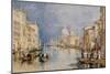 The Grand Canal, Venice, with Gondolas and Figures in the Foreground, circa 1818-JMW Turner-Mounted Giclee Print