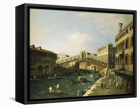 The Grand Canal, Venice, with the Rialto Bridge-Canaletto-Framed Premier Image Canvas
