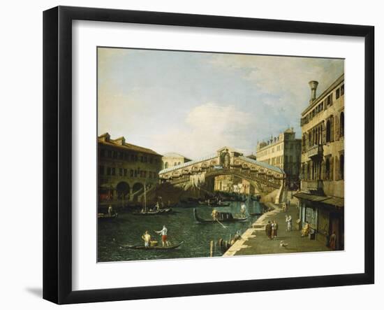 The Grand Canal, Venice, with the Rialto Bridge-Canaletto-Framed Giclee Print