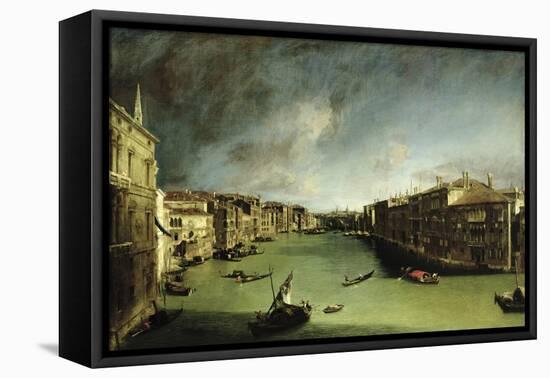 The Grand Canal, View of the Palazzo Balbi Towards the Rialto Bridge, 1724-Canaletto-Framed Premier Image Canvas