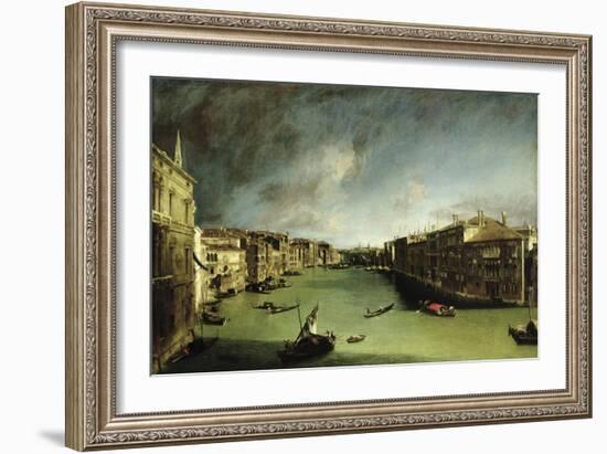 The Grand Canal, View of the Palazzo Balbi Towards the Rialto Bridge, 1724-Canaletto-Framed Giclee Print