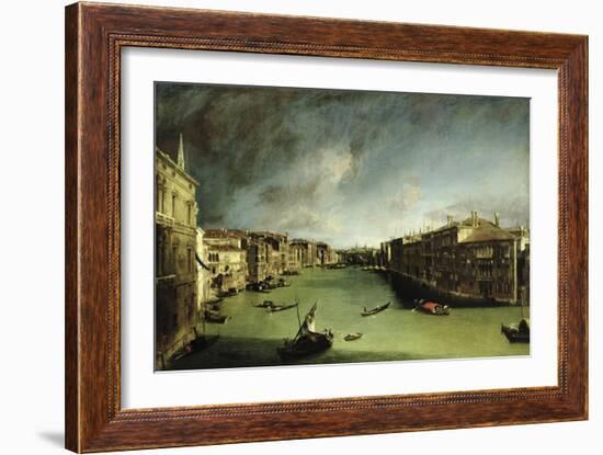 The Grand Canal, View of the Palazzo Balbi Towards the Rialto Bridge, 1724-Canaletto-Framed Giclee Print