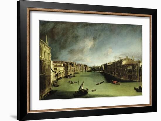 The Grand Canal, View of the Palazzo Balbi Towards the Rialto Bridge, 1724-Canaletto-Framed Giclee Print