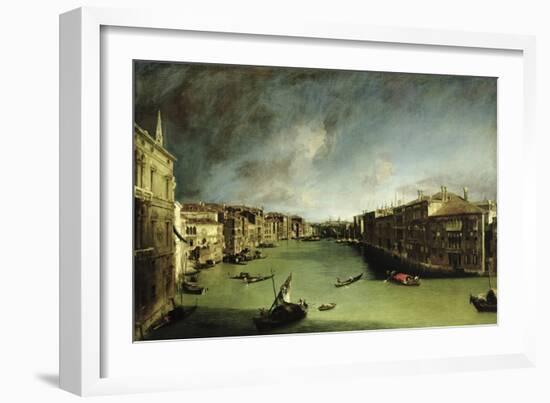 The Grand Canal, View of the Palazzo Balbi Towards the Rialto Bridge, 1724-Canaletto-Framed Giclee Print