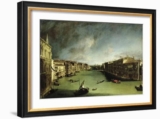 The Grand Canal, View of the Palazzo Balbi Towards the Rialto Bridge, 1724-Canaletto-Framed Giclee Print