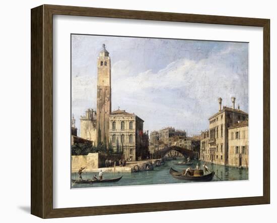 The Grand Canal with San Geremia, Palazzo Labia and the Entrance to the Cannaregio, C.1726-1730-Canaletto-Framed Giclee Print