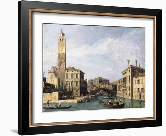 The Grand Canal with San Geremia, Palazzo Labia and the Entrance to the Cannaregio, C.1726-1730-Canaletto-Framed Giclee Print