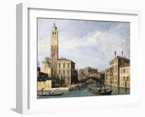 The Grand Canal with San Geremia, Palazzo Labia and the Entrance to the Cannaregio, C.1726-1730-Canaletto-Framed Giclee Print