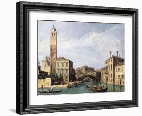 The Grand Canal with San Geremia, Palazzo Labia and the Entrance to the Cannaregio, C.1726-1730-Canaletto-Framed Giclee Print