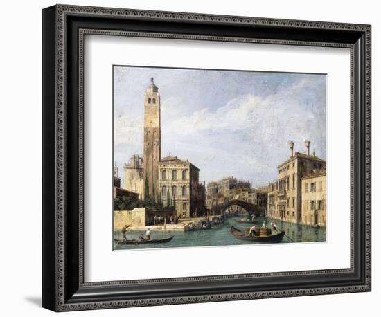 The Grand Canal with San Geremia, Palazzo Labia and the Entrance to the Cannaregio, C.1726-1730-Canaletto-Framed Giclee Print