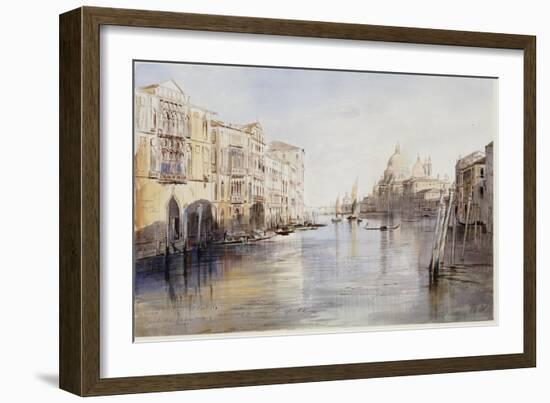 The Grand Canal, with Santa Maria Della Salute, Venice, Italy, 1865-Edward Lear-Framed Giclee Print