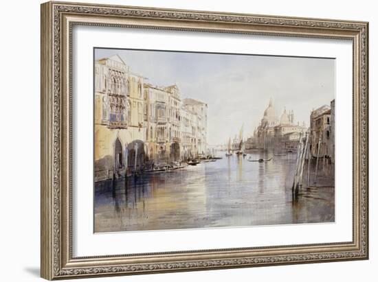 The Grand Canal, with Santa Maria Della Salute, Venice, Italy, 1865-Edward Lear-Framed Giclee Print