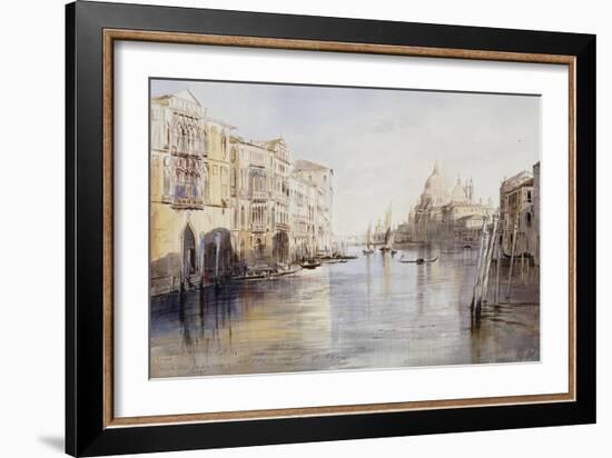 The Grand Canal, with Santa Maria Della Salute, Venice, Italy, 1865-Edward Lear-Framed Giclee Print