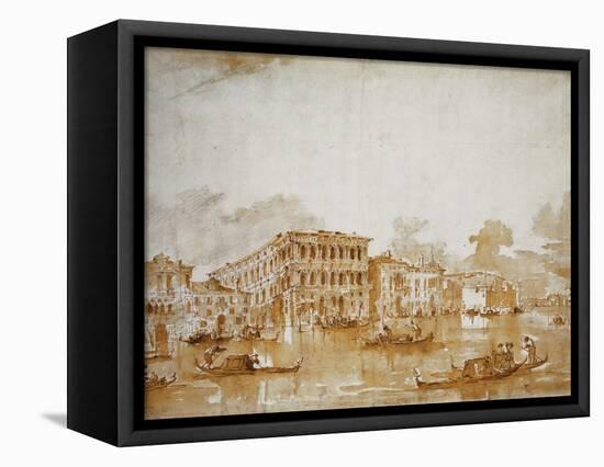 The Grand Canal with the Ca' Pesaro-Francesco Guardi-Framed Premier Image Canvas