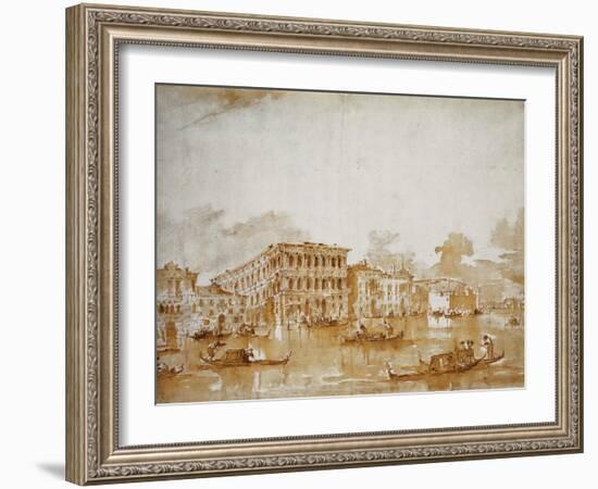 The Grand Canal with the Ca' Pesaro-Francesco Guardi-Framed Giclee Print