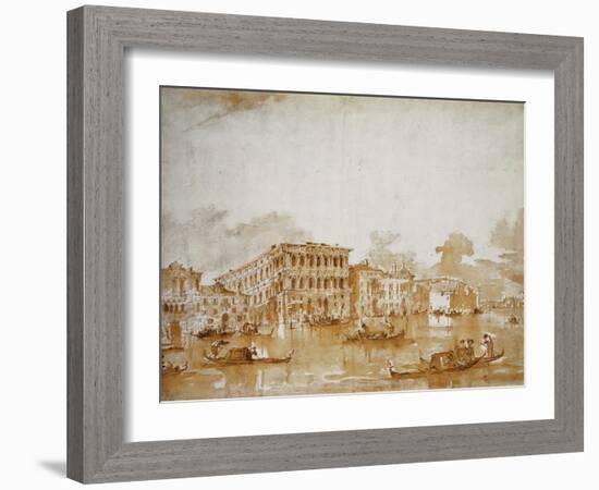 The Grand Canal with the Ca' Pesaro-Francesco Guardi-Framed Giclee Print