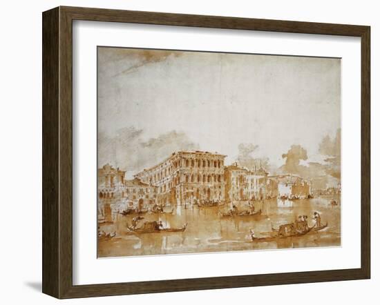 The Grand Canal with the Ca' Pesaro-Francesco Guardi-Framed Giclee Print