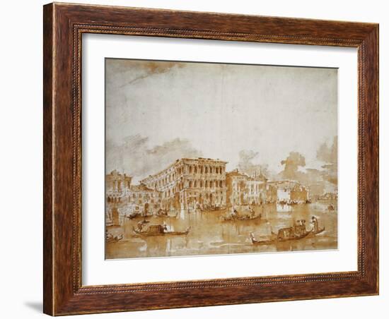 The Grand Canal with the Ca' Pesaro-Francesco Guardi-Framed Giclee Print