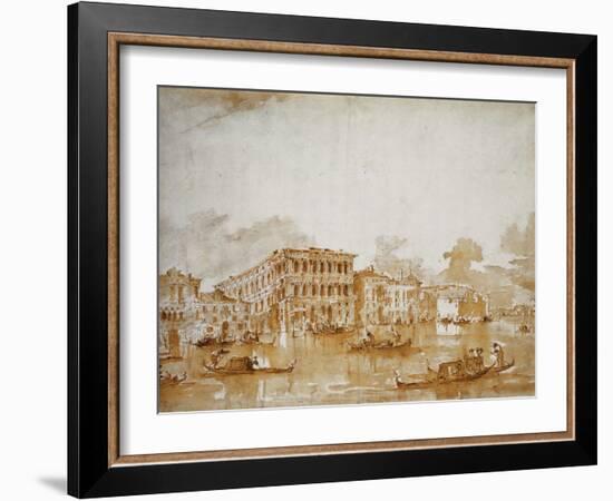 The Grand Canal with the Ca' Pesaro-Francesco Guardi-Framed Giclee Print