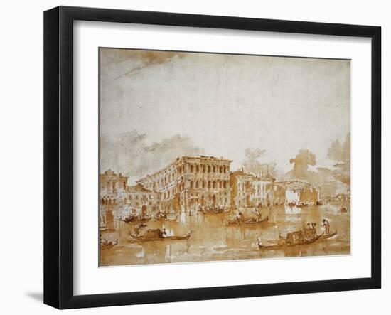 The Grand Canal with the Ca' Pesaro-Francesco Guardi-Framed Giclee Print