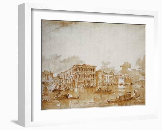 The Grand Canal with the Ca' Pesaro-Francesco Guardi-Framed Giclee Print