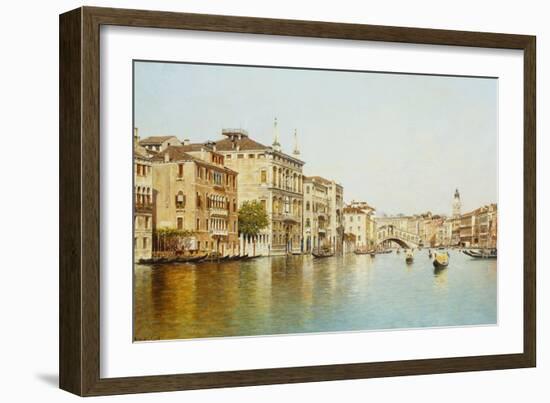 The Grand Canal with the Rialto Bridge, Venice-Rafael Senet-Framed Giclee Print