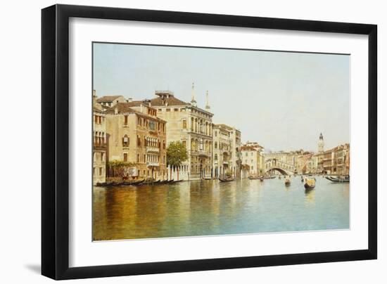 The Grand Canal with the Rialto Bridge, Venice-Rafael Senet-Framed Giclee Print