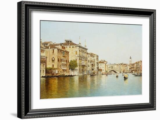 The Grand Canal with the Rialto Bridge, Venice-Rafael Senet-Framed Giclee Print