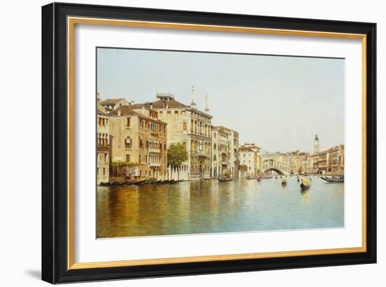 The Grand Canal with the Rialto Bridge, Venice-Rafael Senet-Framed Giclee Print