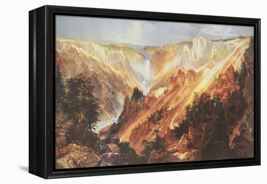 The Grand Canyon of the Yellowstone-Thomas Moran-Framed Stretched Canvas