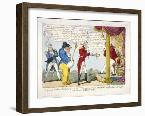 The Grand Duke of Middleburg or Late Ld. C-T-M and Commdore Cur-T's Paying their Respects..., 1809-George Cruikshank-Framed Giclee Print