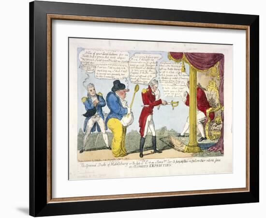 The Grand Duke of Middleburg or Late Ld. C-T-M and Commdore Cur-T's Paying their Respects..., 1809-George Cruikshank-Framed Giclee Print