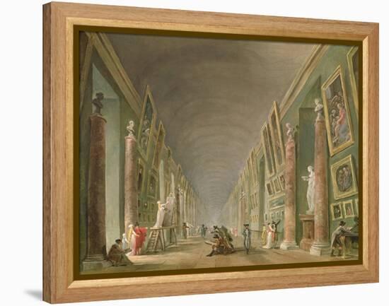 The Grand Gallery of the Louvre Between 1801 and 1805-Hubert Robert-Framed Premier Image Canvas