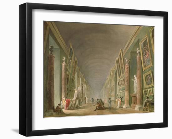 The Grand Gallery of the Louvre Between 1801 and 1805-Hubert Robert-Framed Giclee Print