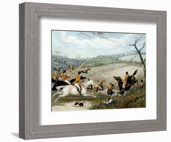 The Grand Leicestershire Fox Hunt, Plate 1, 1839, Engraved by Charles Hunt (1829-1900), 1839-Samuel Henry Gordon Alken-Framed Giclee Print