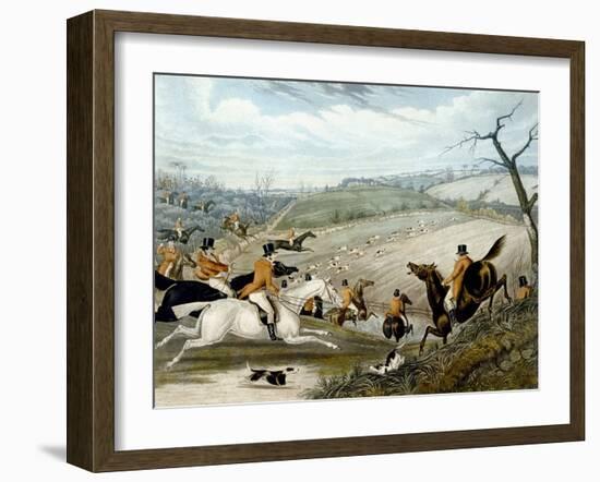 The Grand Leicestershire Fox Hunt, Plate 1, 1839, Engraved by Charles Hunt (1829-1900), 1839-Samuel Henry Gordon Alken-Framed Giclee Print